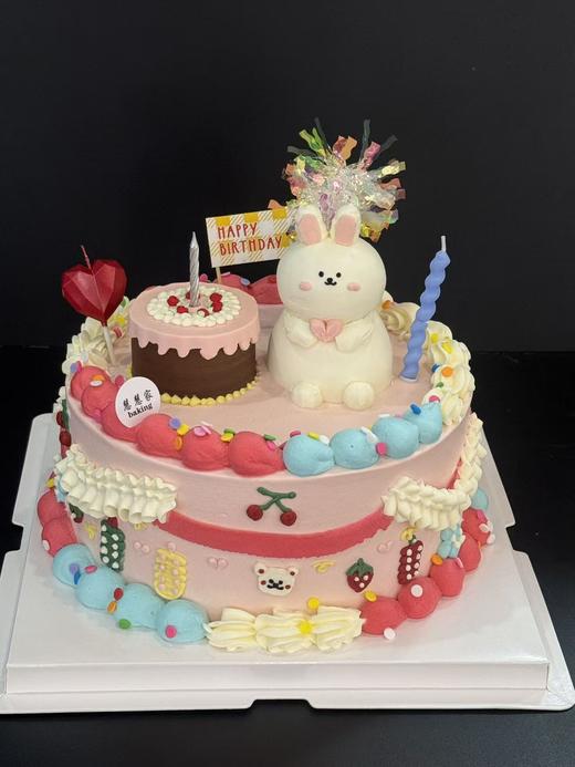 蛋糕定制—生日小兔 商品图0