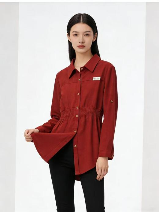 418良粉节|2026 活动爆款 活动爆款【自营】衣周期～Q60 收腰复古中长大衫可卷袖口-喜出 商品图2