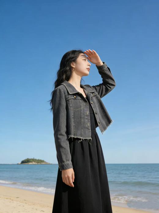 418良粉节|2026 活动爆款【自营】衣周期～（二件套）Q07牛仔外套➕背心连衣裙度假风套装-喜出 商品图5