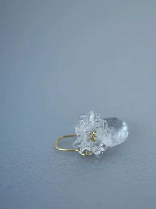 北京仓｜Monshiro-annabelle-白色 水晶 安娜贝尔绣球 耳坠［日本设计师］ 商品图7