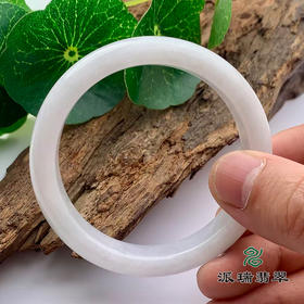 派瑞翡翠 翡翠手镯 糯种 白色
