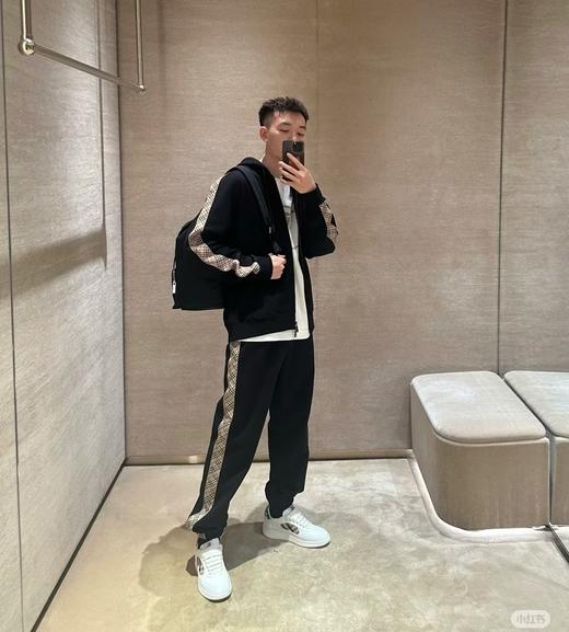 BUR侧边格纹高克重（S 码 720 克）拉链开衫卫衣，男女同款 商品图3