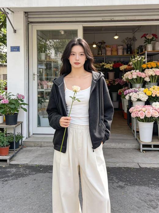 品牌特卖【外套】超好穿！！9021 粘纤➕绵羊毛 品质中厚休闲卫衣开衫拉链连帽外套-喜出 商品图5