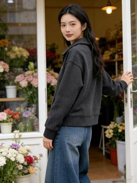 品牌特卖 超好穿！！羊毛POLO领短款卫衣-喜出 商品图2