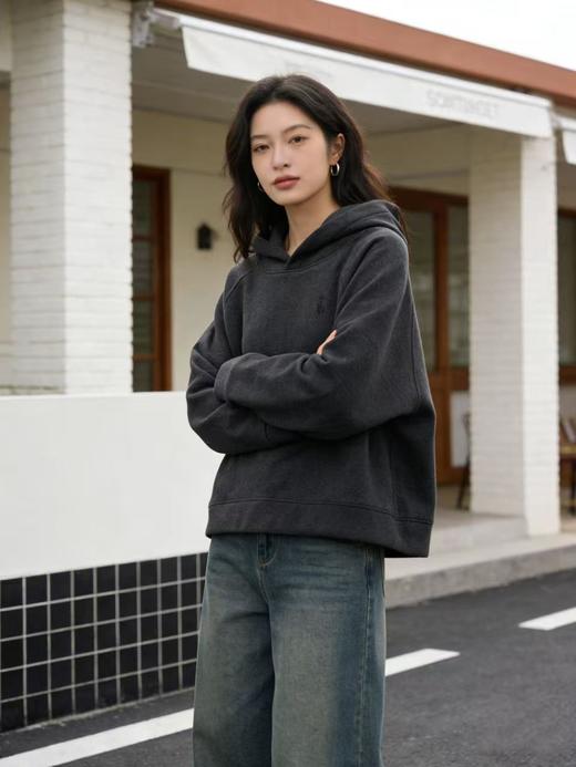 品牌特卖【外套】超好穿！！绵羊毛 连帽宽松绵羊毛➕安迪绒卫衣-喜出 商品图0