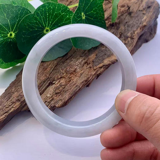 派瑞翡翠 翡翠手镯 糯种 白色 商品图3