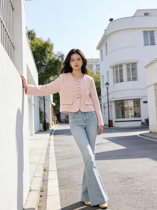 活动爆款【自营】衣周期～815 小香风银色圆扣短款外套-喜出 商品图7