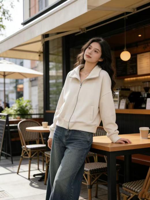 品牌特卖【外套】超好穿！！9010 安迪绒➕4%绵羊毛 中厚休闲卫衣开衫拉链外套-喜出 商品图1