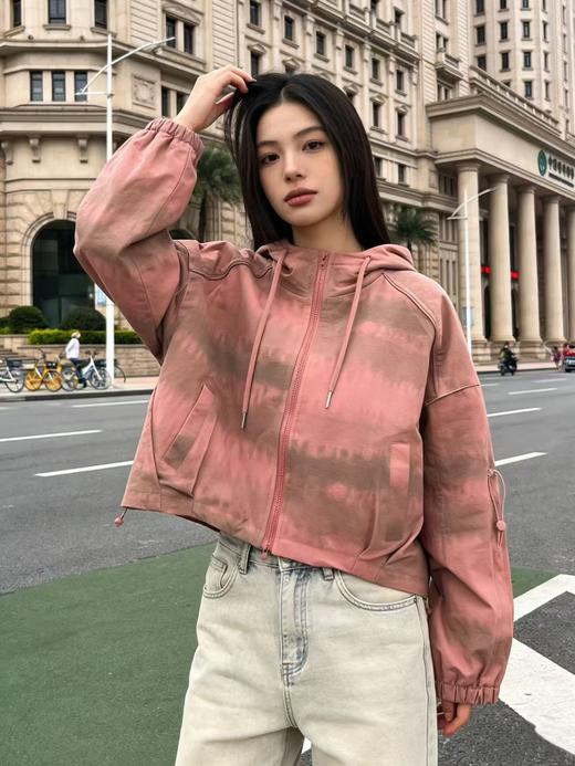 418良粉节|2026 活动爆款【自营】衣周期～772晕染渐变宽松美式风衣外套-喜出 商品图3