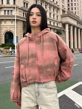 418良粉节|2026 活动爆款【自营】衣周期～772晕染渐变宽松美式风衣外套-喜出