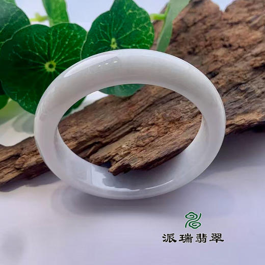 派瑞翡翠 翡翠手镯 糯种 白色 商品图0