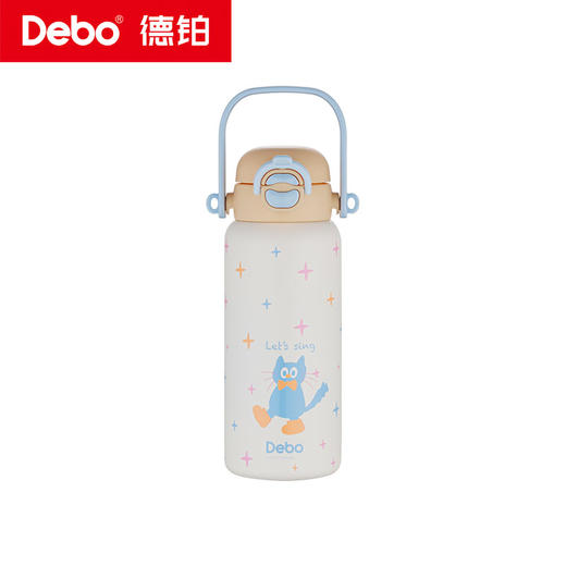 Debo德铂-蒂芙尼保温杯650ml 316不锈钢内胆 安全无异味抗氧耐腐 奶液果汁放心装（配带子） 商品图8
