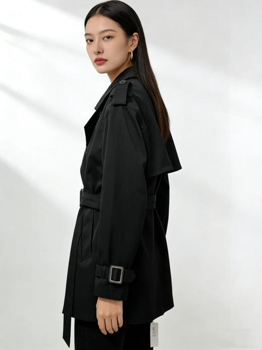 活动爆款【自营】衣周期～T18英伦风双排扣风衣中长外套-喜出 商品图4