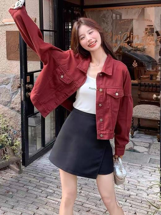 活动爆款【自营】衣周期～558安哥拉红牛仔外套-喜出 商品图3