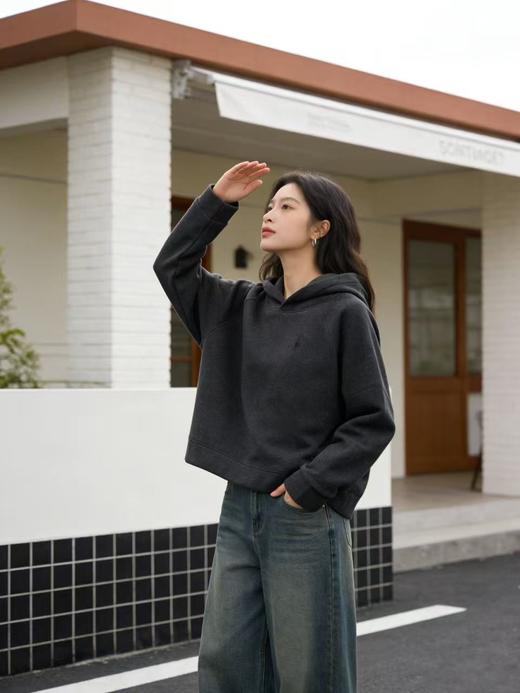 品牌特卖【外套】超好穿！！绵羊毛 连帽宽松绵羊毛➕安迪绒卫衣-喜出 商品图1