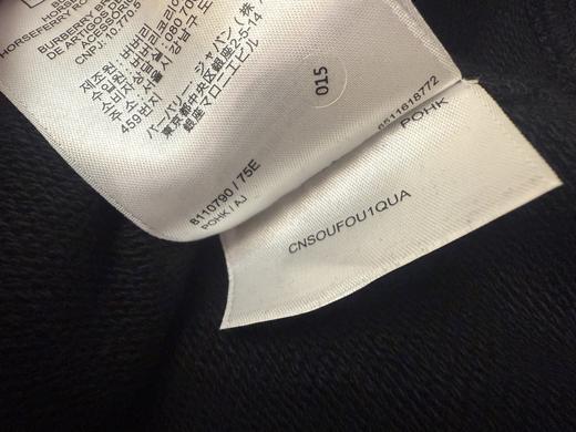 BUR侧边格纹高克重（S 码 720 克）拉链开衫卫衣，男女同款 商品图6