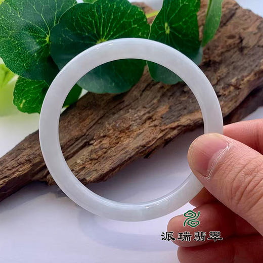 派瑞翡翠 翡翠手镯 糯种 白色 商品图3