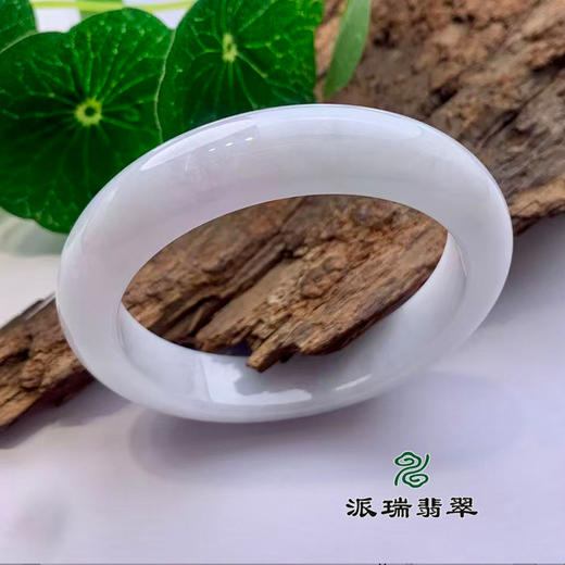 派瑞翡翠 翡翠手镯 糯种 白色 商品图0