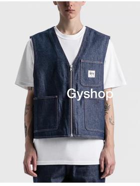 斯图西联名款牛仔马甲..重磅原浆..相当立挺...