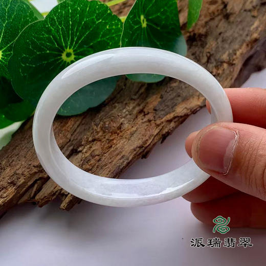 派瑞翡翠 翡翠手镯 糯种 白色 商品图3