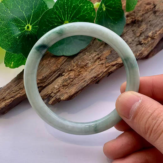 派瑞翡翠 翡翠手镯 糯种 飘花 商品图3