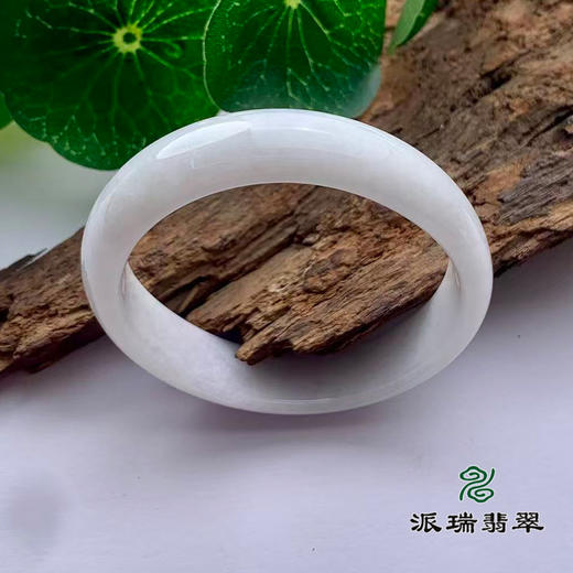 派瑞翡翠 翡翠手镯 糯种 白色 商品图0