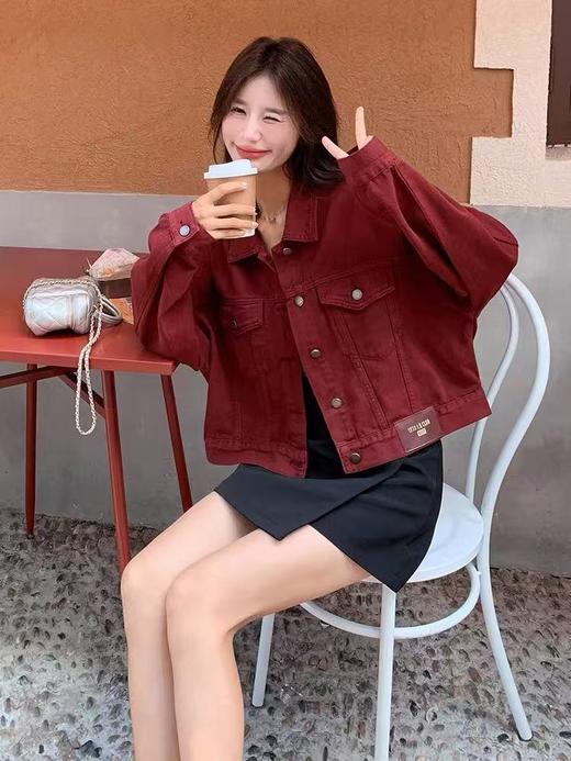 活动爆款【自营】衣周期～558安哥拉红牛仔外套-喜出 商品图0