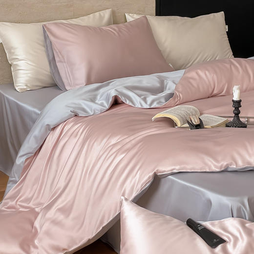 【春夏上新】自然醒A类兰精天丝+棉纯色双拼四件套HS 商品图10