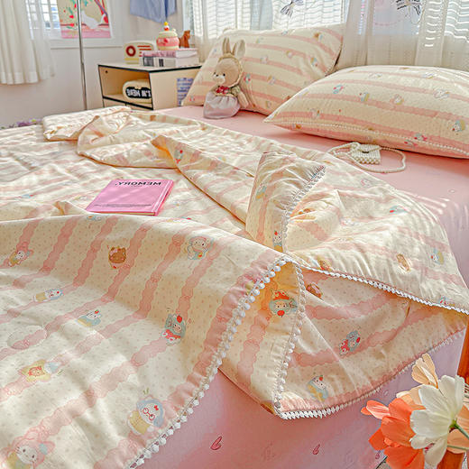 【春夏上新】自然醒A类全棉韩式小球球款大豆夏被四件套YBY 商品图6