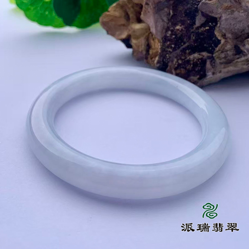 派瑞翡翠 翡翠手镯 糯种 白色
