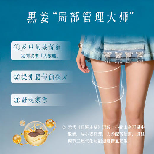 苗岭黑姜腿贴 提升腿部内循环 贴出纤细腿 非遗黑膏工艺  后辰腿贴（2贴/袋*3）/包 商品图3