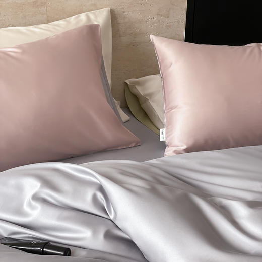 【春夏上新】自然醒A类兰精天丝+棉纯色双拼四件套HS 商品图4