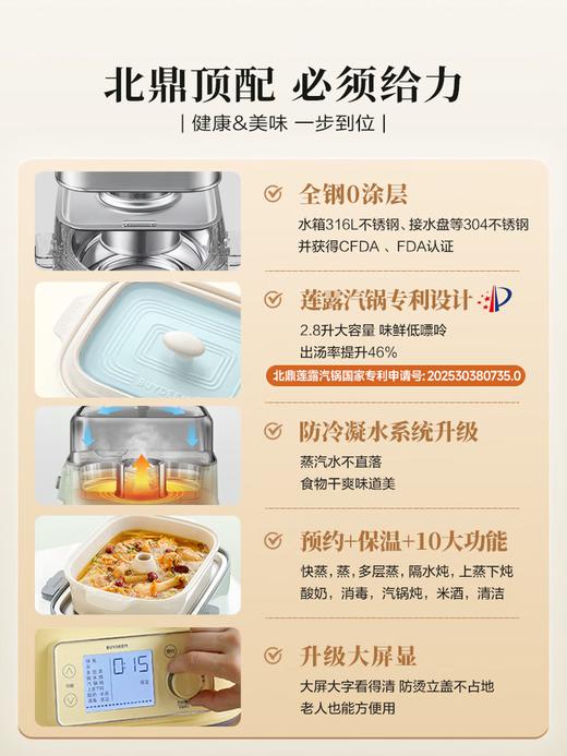 北鼎G76多功能电蒸锅 双层 商品图9
