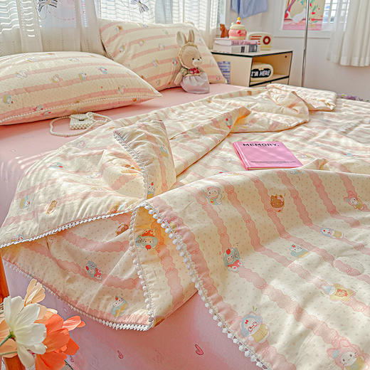 【春夏上新】自然醒A类全棉韩式小球球款大豆夏被四件套YBY 商品图7