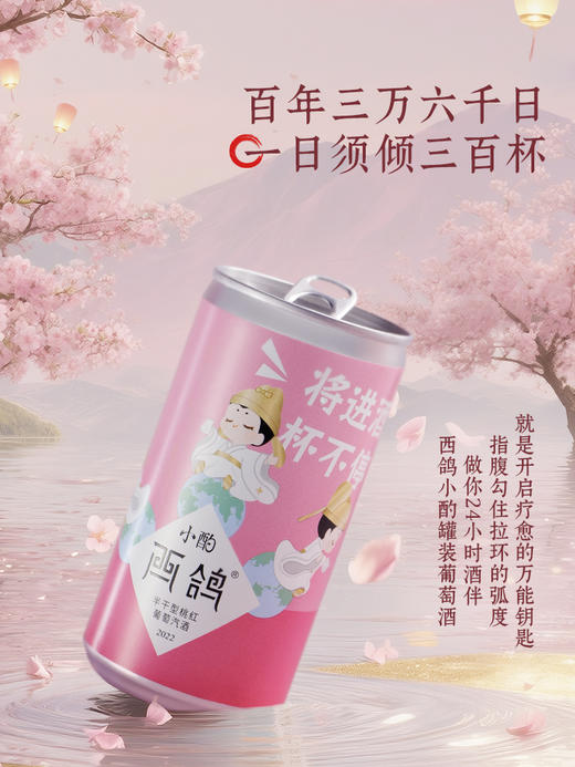 190ml西鸽小酌（大唐不夜城联名款）半干型桃红葡萄汽酒 商品图4