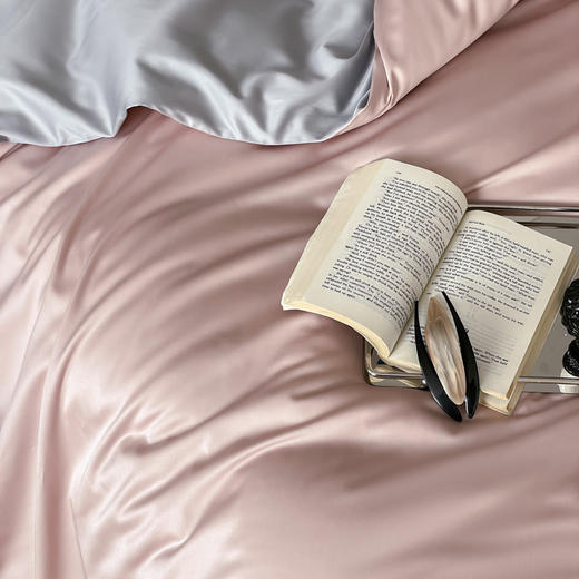 【春夏上新】自然醒A类兰精天丝+棉纯色双拼四件套HS 商品图11