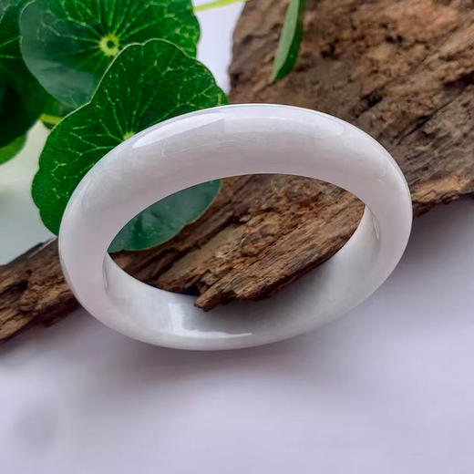 派瑞翡翠 翡翠手镯 糯种 白色 商品图2