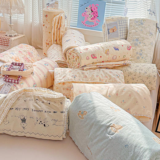 【春夏上新】自然醒A类全棉韩式小球球款大豆夏被四件套YBY 商品图2