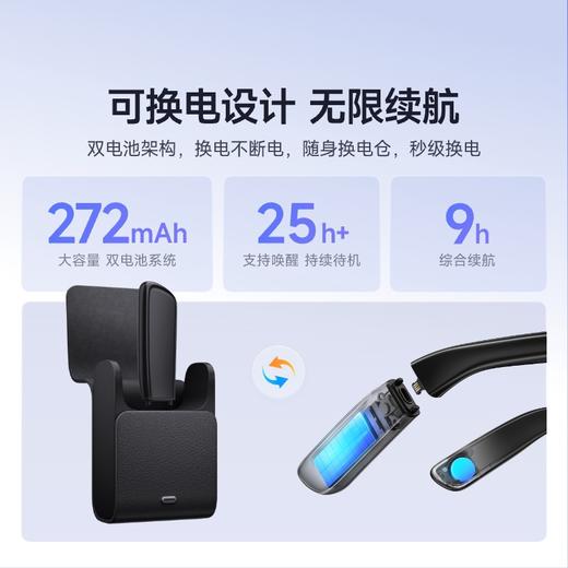 夸克 AI智能眼镜 G1 黑色威灵顿框镜架2+64GB 智能眼镜实时翻译千问AI对话助手运动相机拍照高清拍摄眼镜可换电池 商品图6