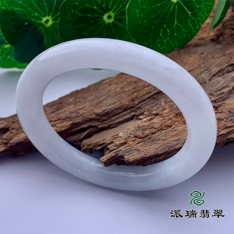 派瑞翡翠 翡翠手镯 糯种 白色