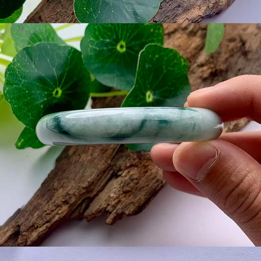 派瑞翡翠 翡翠手镯 糯种 飘花 商品图2