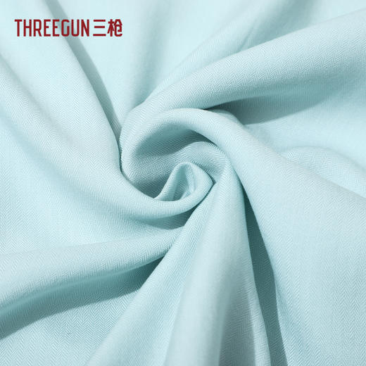 Threegun三枪 爽滑隐条翻领开襟短袖长裤女家居套-82124D011 商品图9