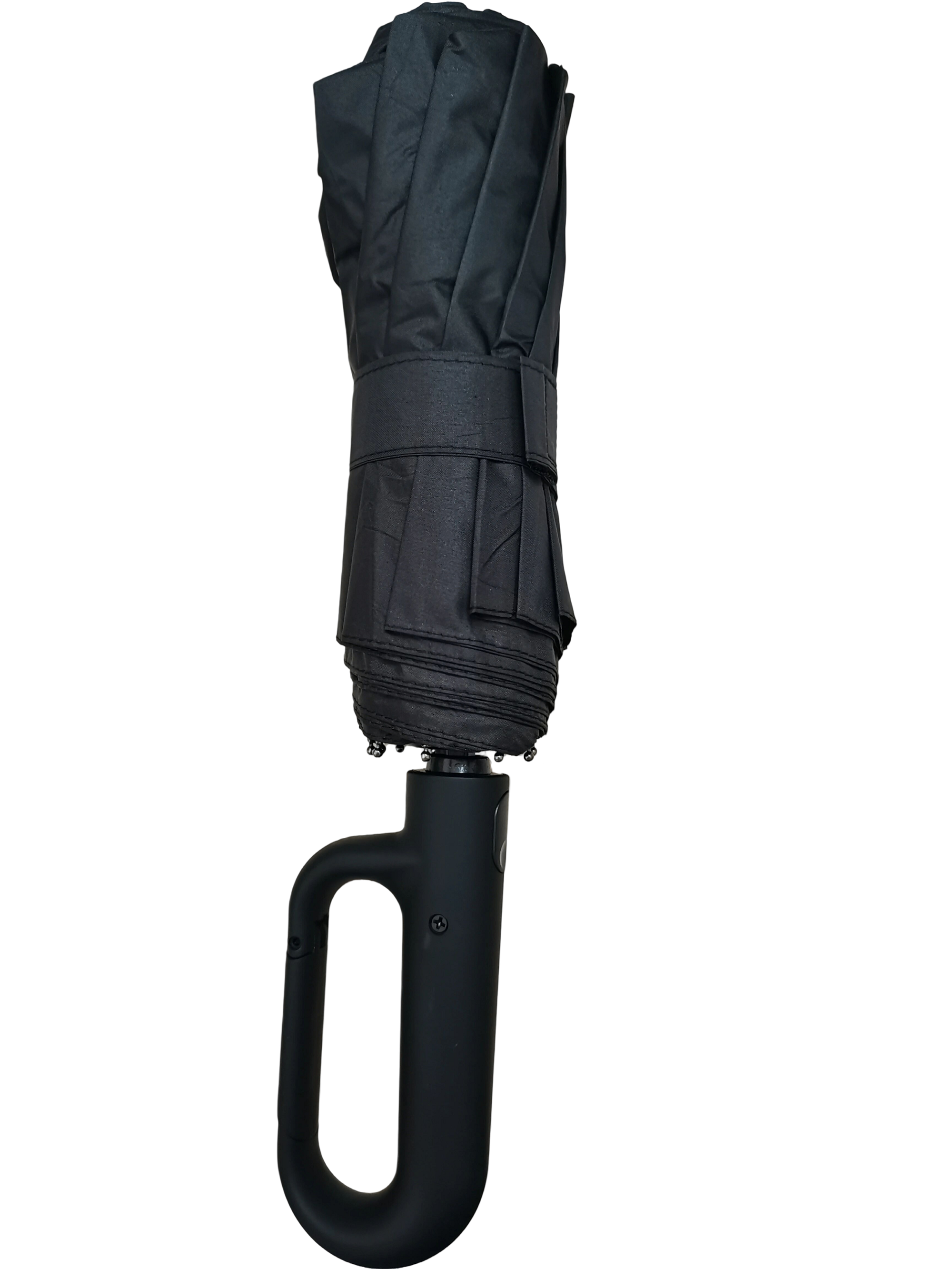 3折黑胶10K环扣自动雨伞