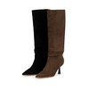 westory2023秋季新品尖头高跟长靴过膝高筒靴细跟堆堆单靴W23DQ83121 商品缩略图0