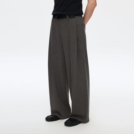 Oneup宽松单褶羊毛西裤 商品图3