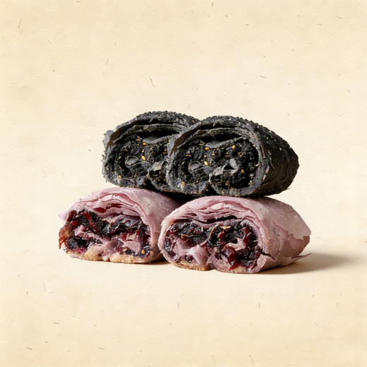 【爆品尝鲜】黑芝麻卷  桑葚卷 8枚 组合装 商品图0