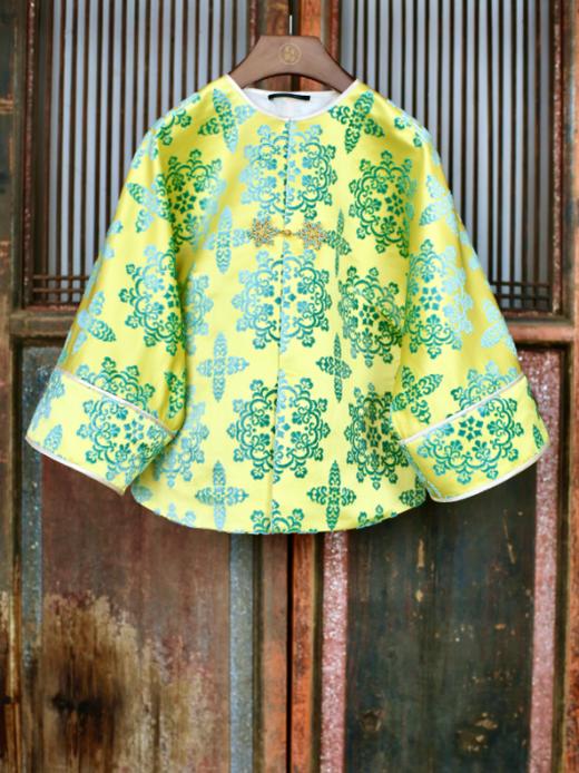 盛唐牡丹 | 宝相花真丝漳缎外套 商品图0