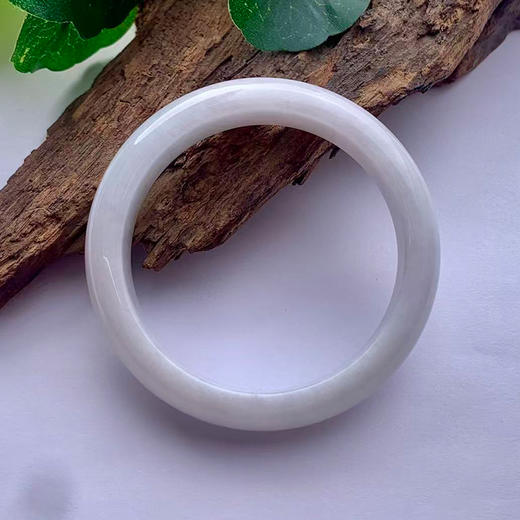派瑞翡翠 翡翠手镯 糯种 白色 商品图1