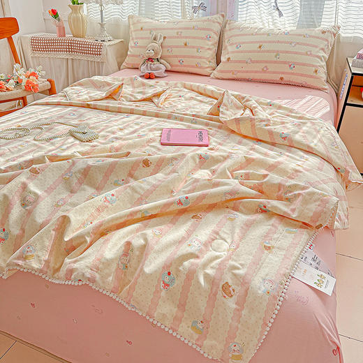 【春夏上新】自然醒A类全棉韩式小球球款大豆夏被四件套YBY 商品图5