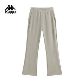 Kappa   卡帕背靠背2026新款运动长裤女松紧腰休闲裤微喇裤K0G42AK10